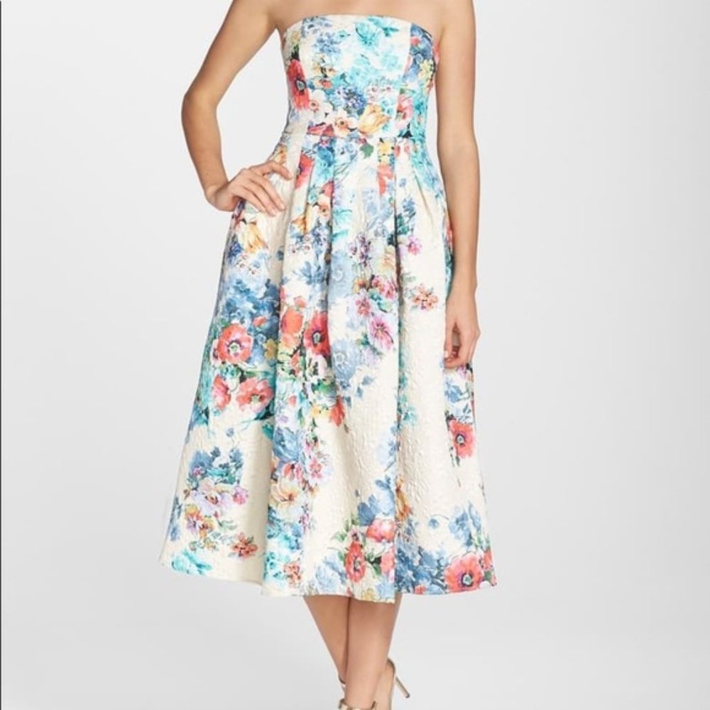 Anthropologie Cynthia Rowley Floral Jacquard Dress
